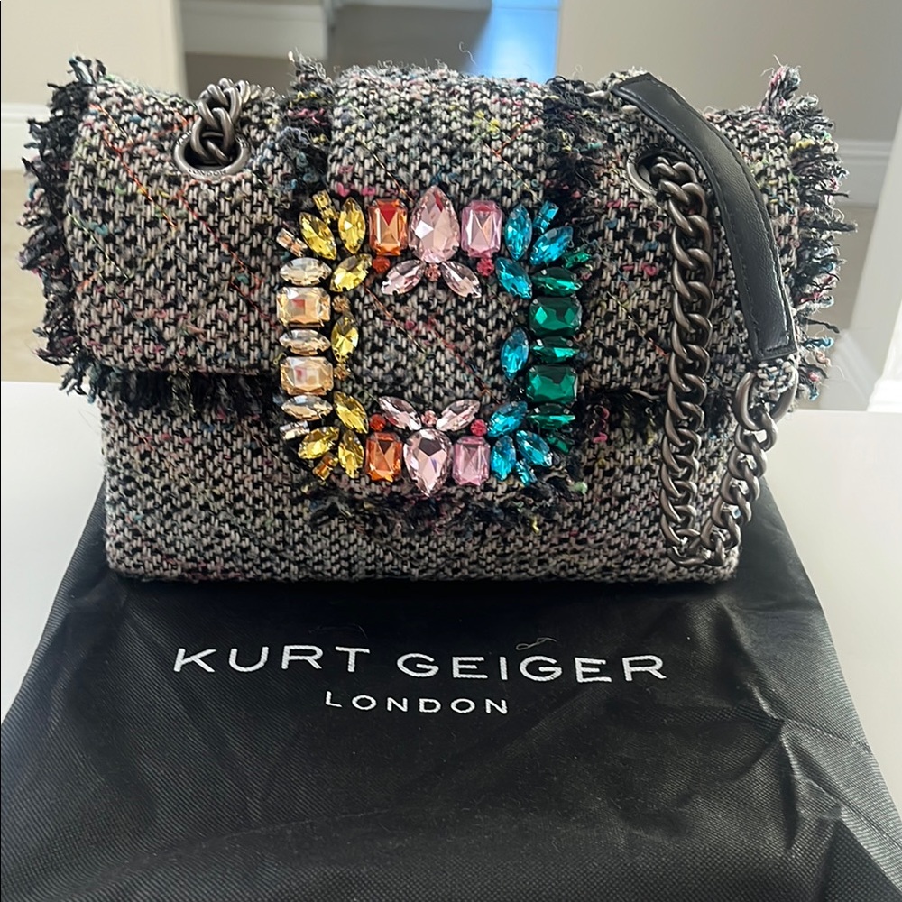 Kurt Geiger Multicolor Tweed Shoulder Bag